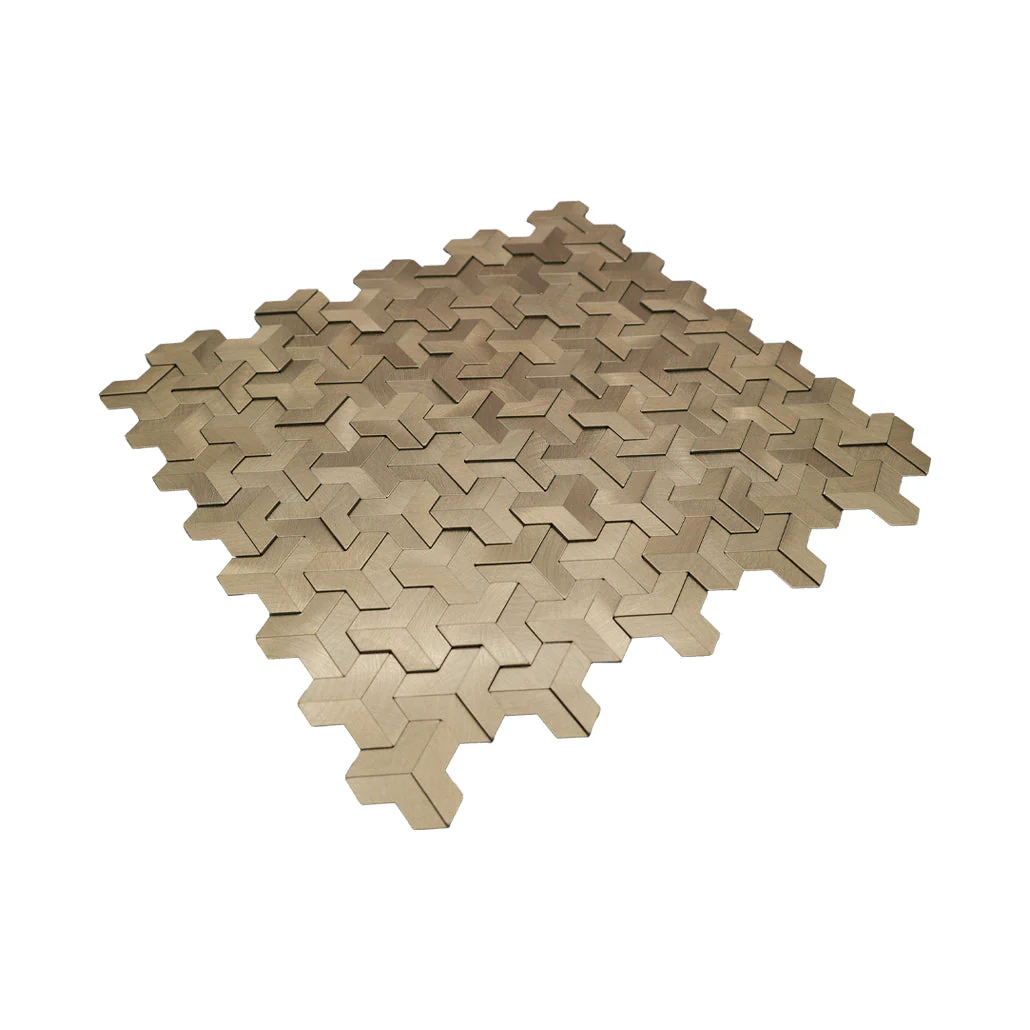 Selbstklebende Mosaikfliesen Metall | Trifold 3D Gold | 30,3×28 cm | Küche, Bad & WC - Image 6