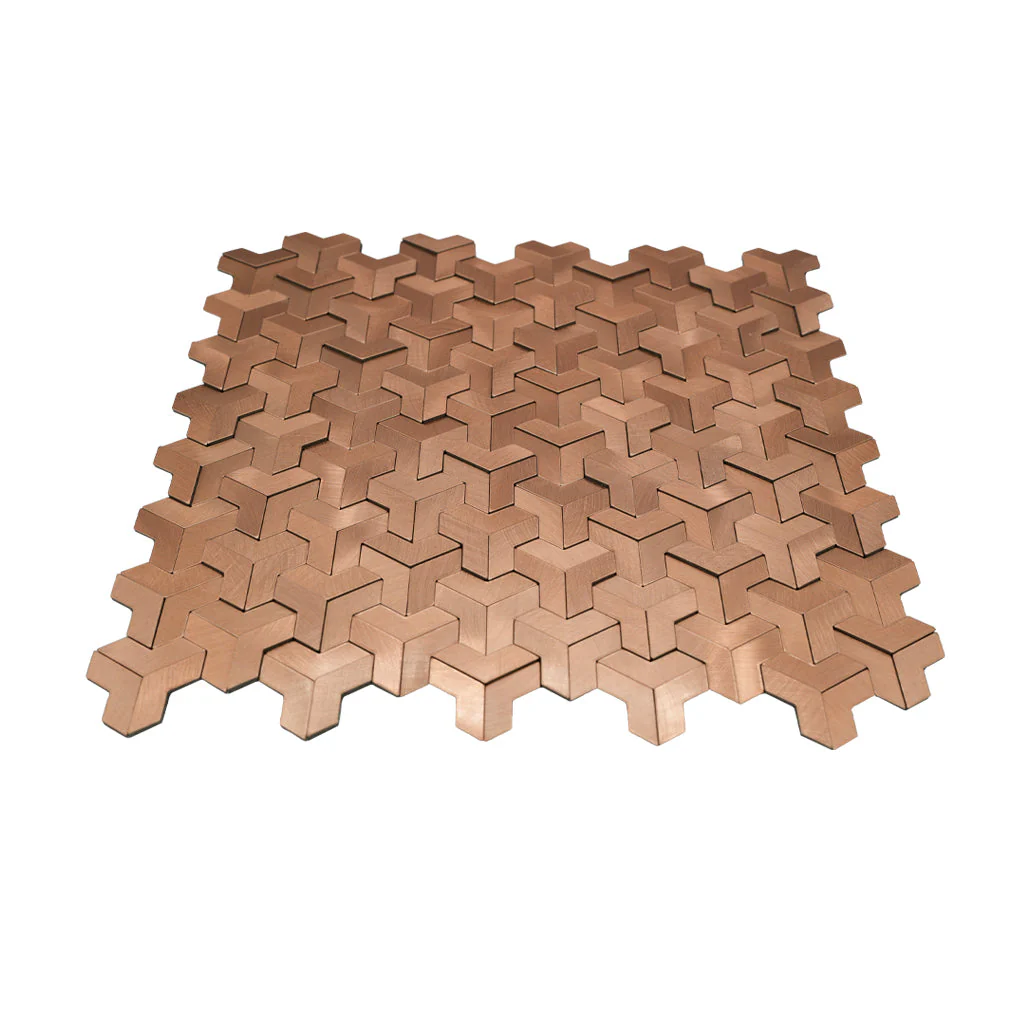 Selbstklebende Mosaikfliesen Metall | Trifold 3D Kupfer | 30,3×28 cm | Küche, Bad & WC - Image 4