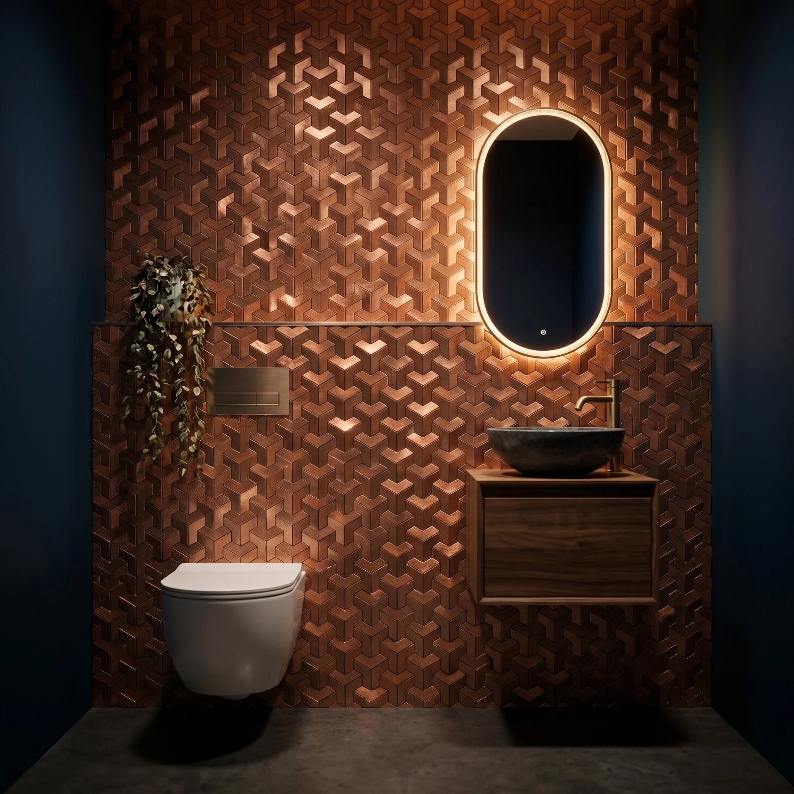 Selbstklebende Mosaikfliesen Metall | Trifold 3D Kupfer | 30,3×28 cm | Küche, Bad & WC - Image 5
