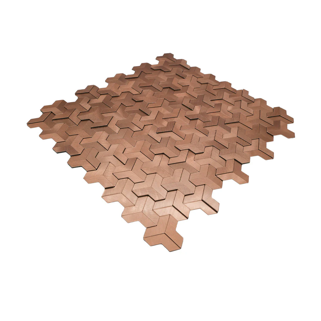 Selbstklebende Mosaikfliesen Metall | Trifold 3D Kupfer | 30,3×28 cm | Küche, Bad & WC - Image 6