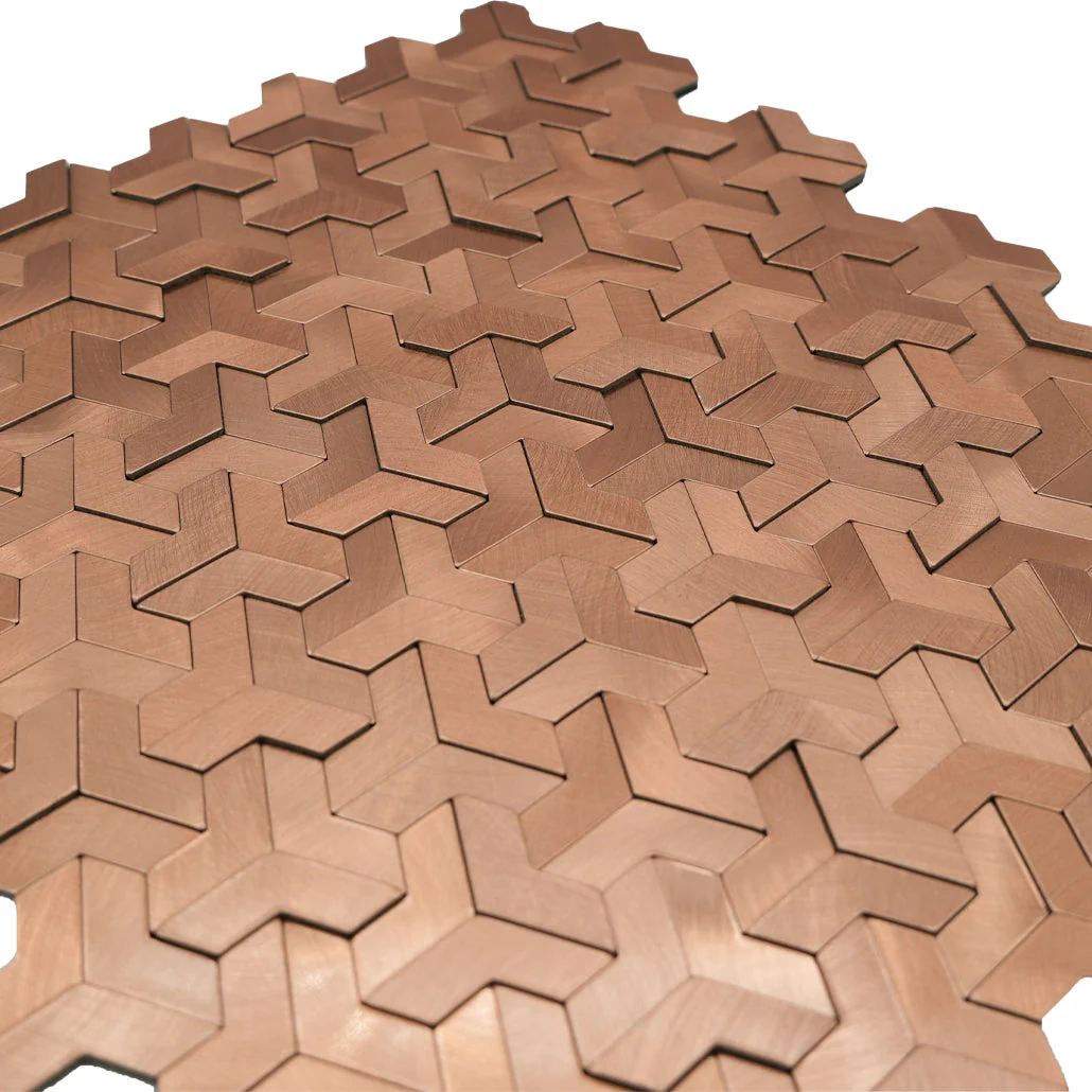 Selbstklebende Mosaikfliesen Metall | Trifold 3D Kupfer | 30,3×28 cm | Küche, Bad & WC - Image 8
