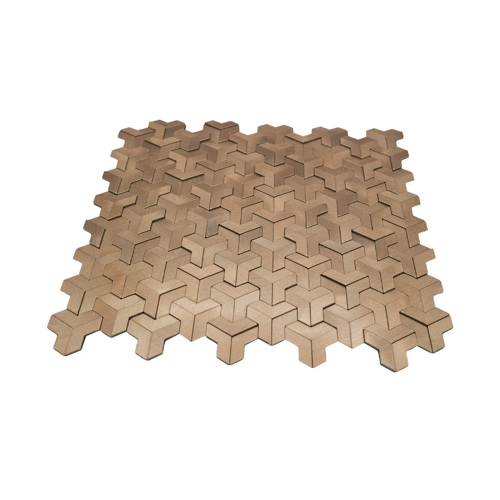 Selbstklebende Mosaikfliesen Metall | Trifold 3D Natur | 30,3×28 cm | Küche, Bad & WC - Image 4
