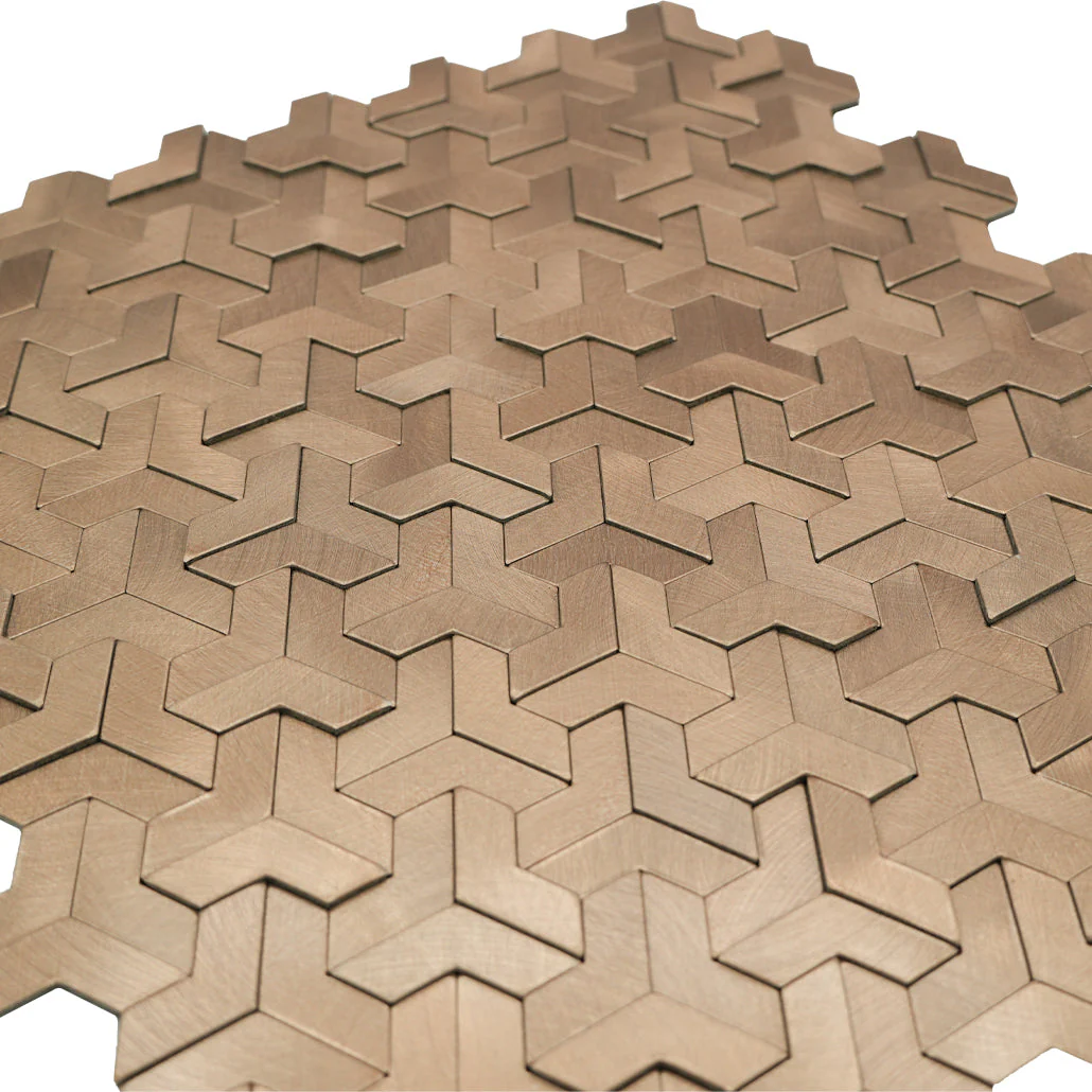 Selbstklebende Mosaikfliesen Metall | Trifold 3D Natur | 30,3×28 cm | Küche, Bad & WC - Image 8